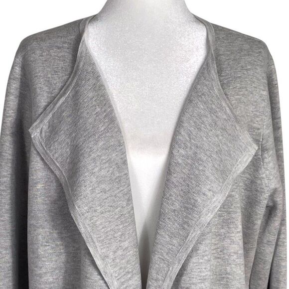 J.Crew Juliette Sweater-Blazer Size L Light Gray Merino Open Front NWT - Picture 7 of 14